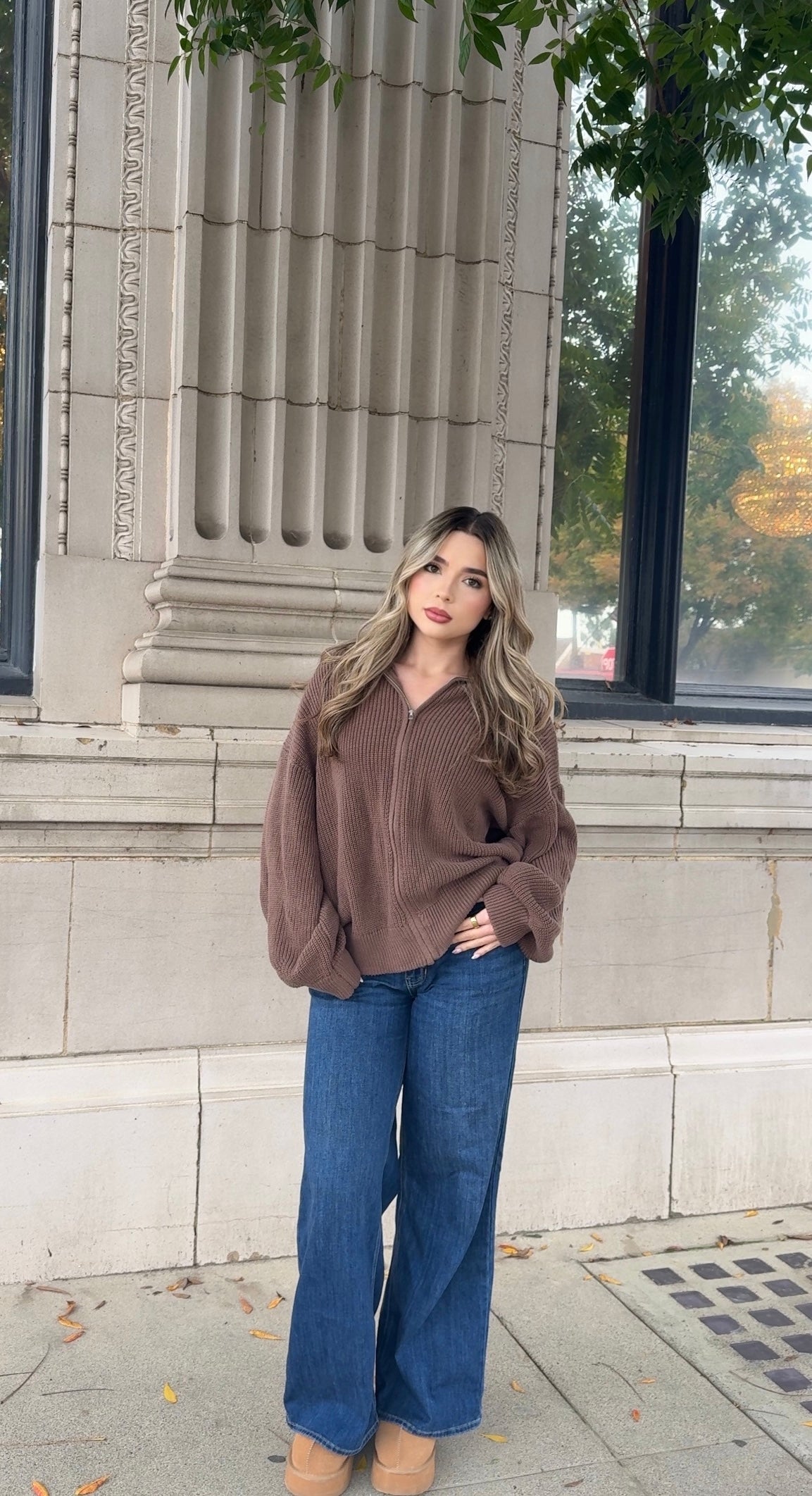 Cozy Mornings Knit Oversized Sweater - Mocha