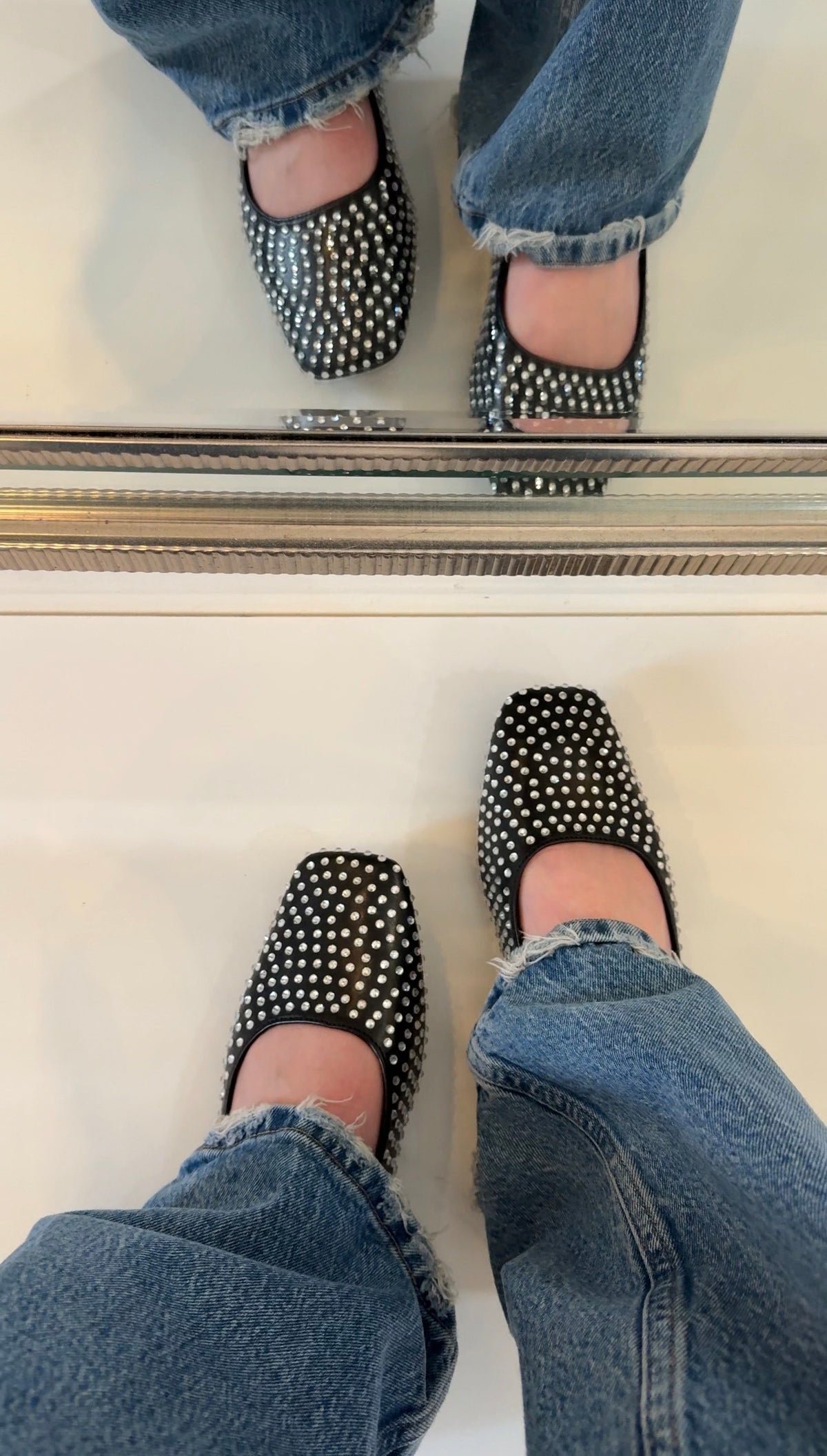 Nancy Maryjane Rhinestone Flat