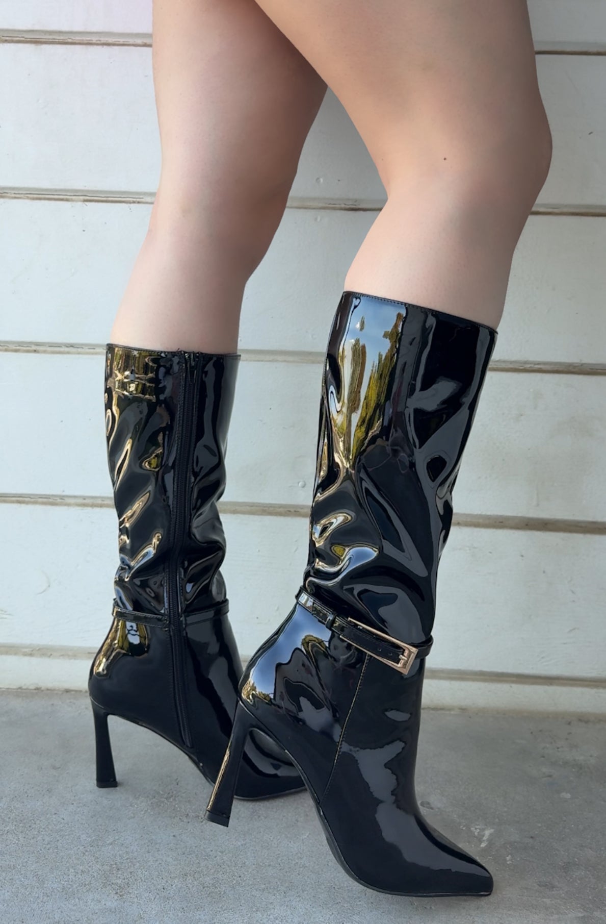 Stasie Knee High Heel Patent Boot