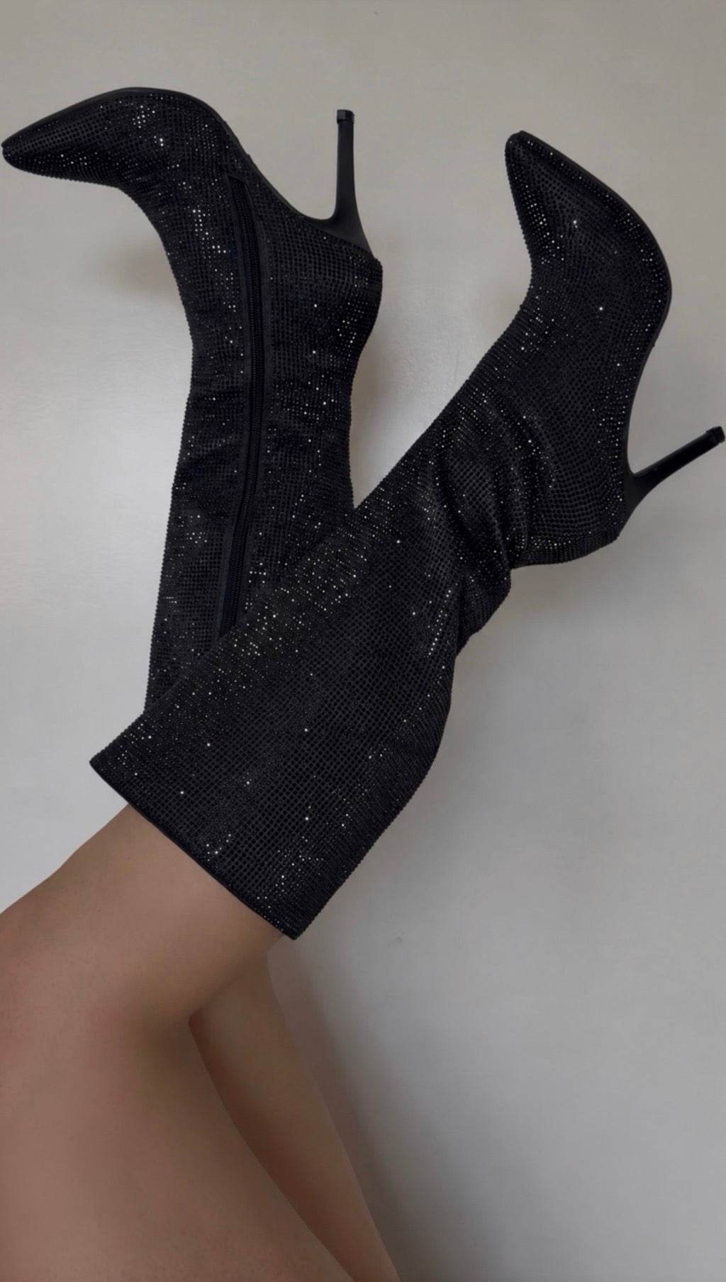 Vienna Stiletto Rhinestone Knee High Boot