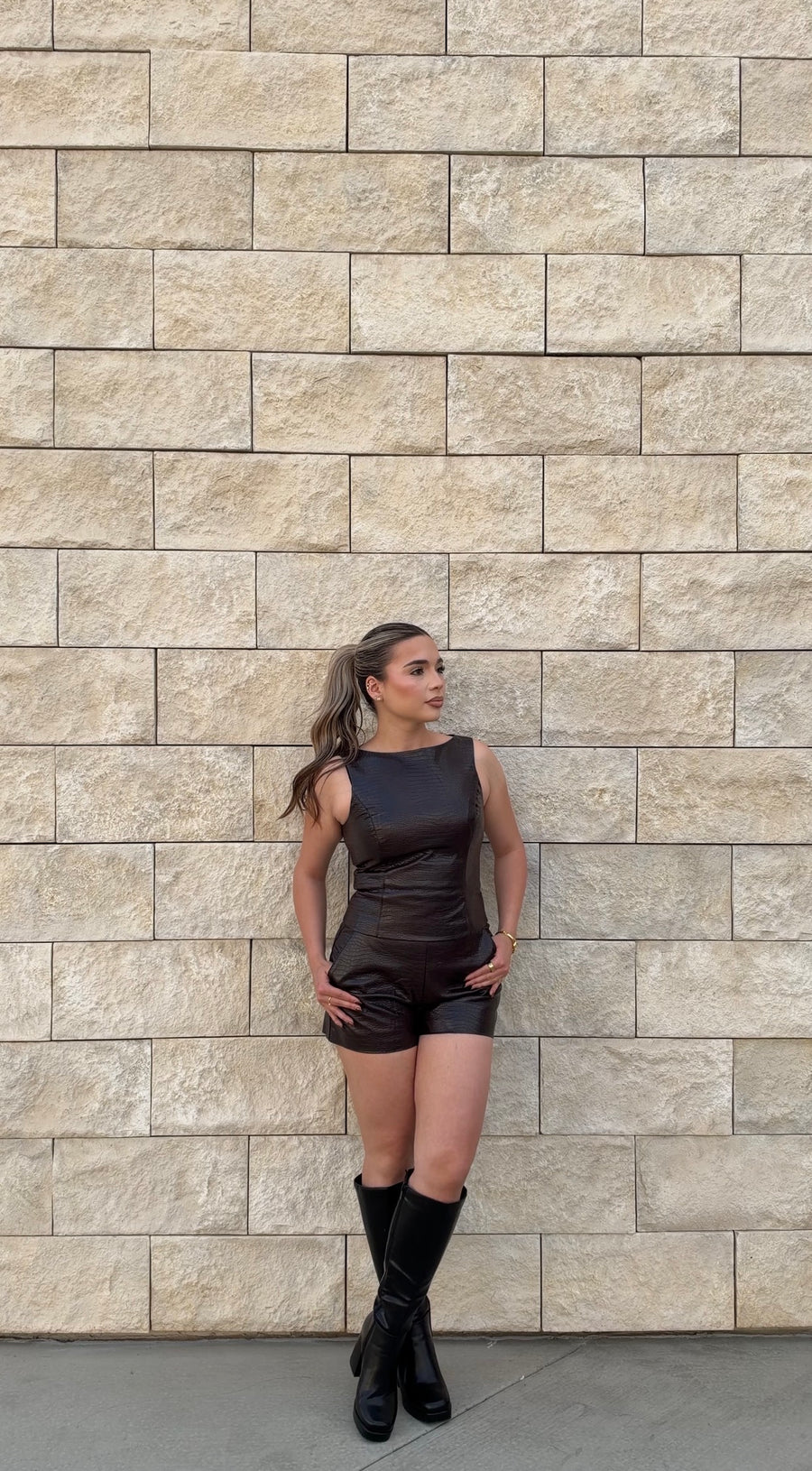 CEO Energy Coated Leather Top