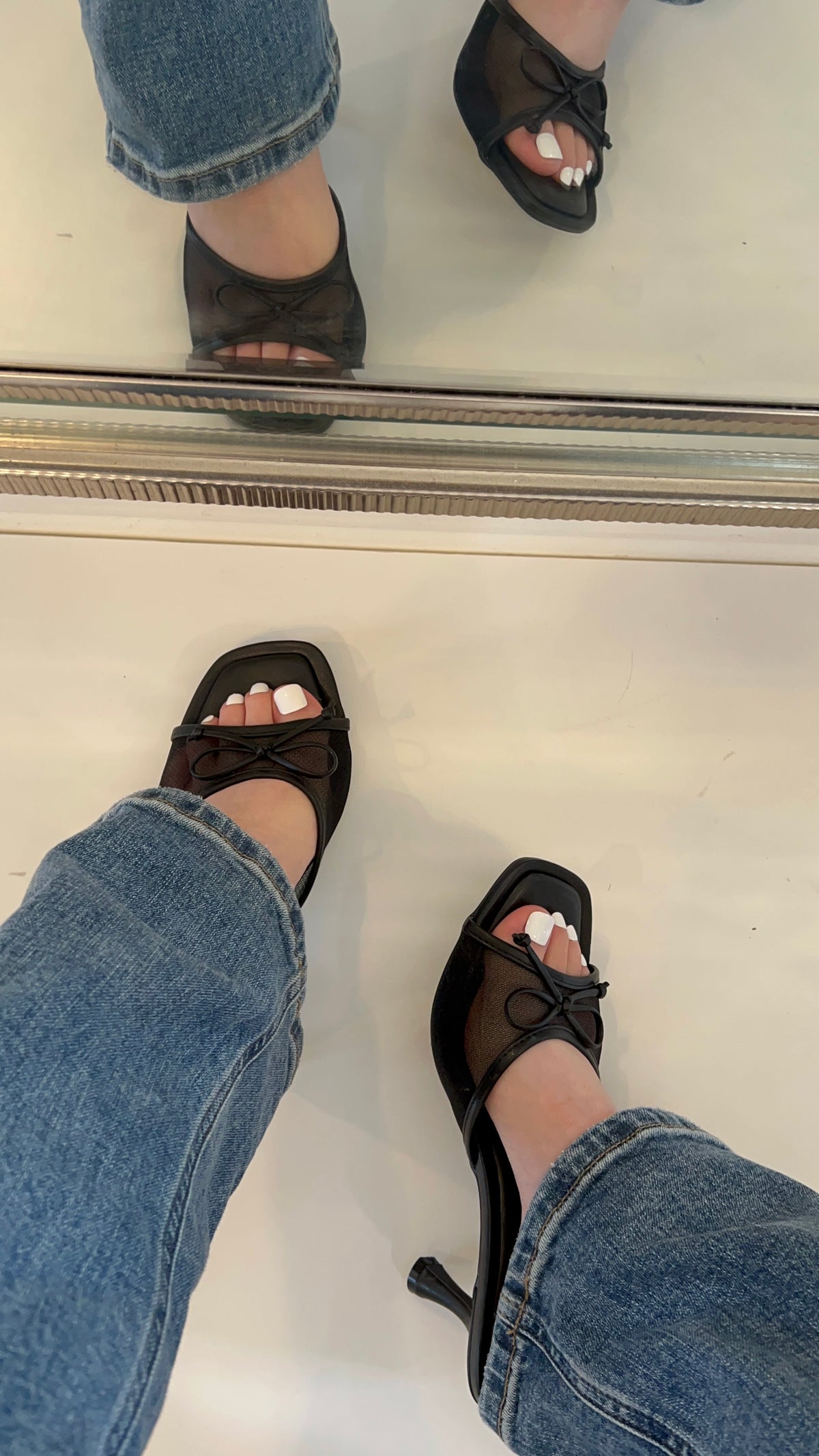 Selena Comfort Mesh Slip On Mule Heel