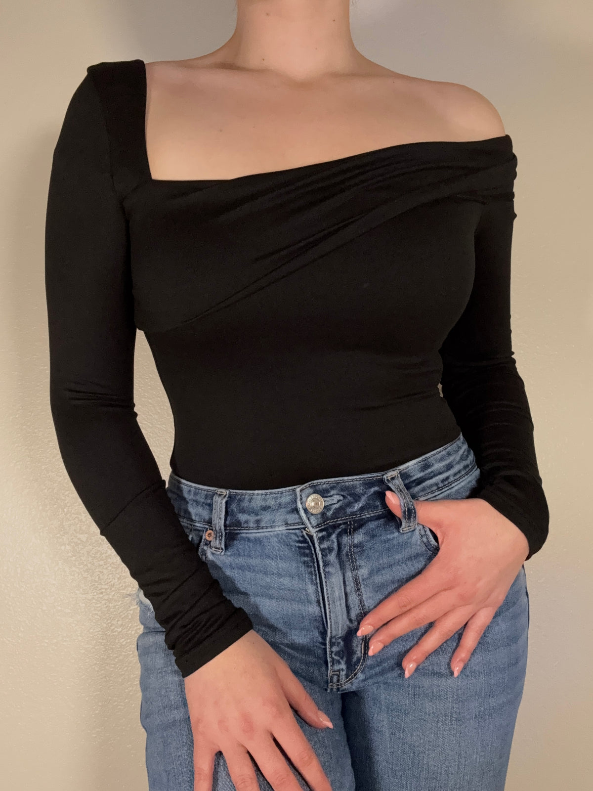 Clara Off The Shoulder Bodysuit - Black