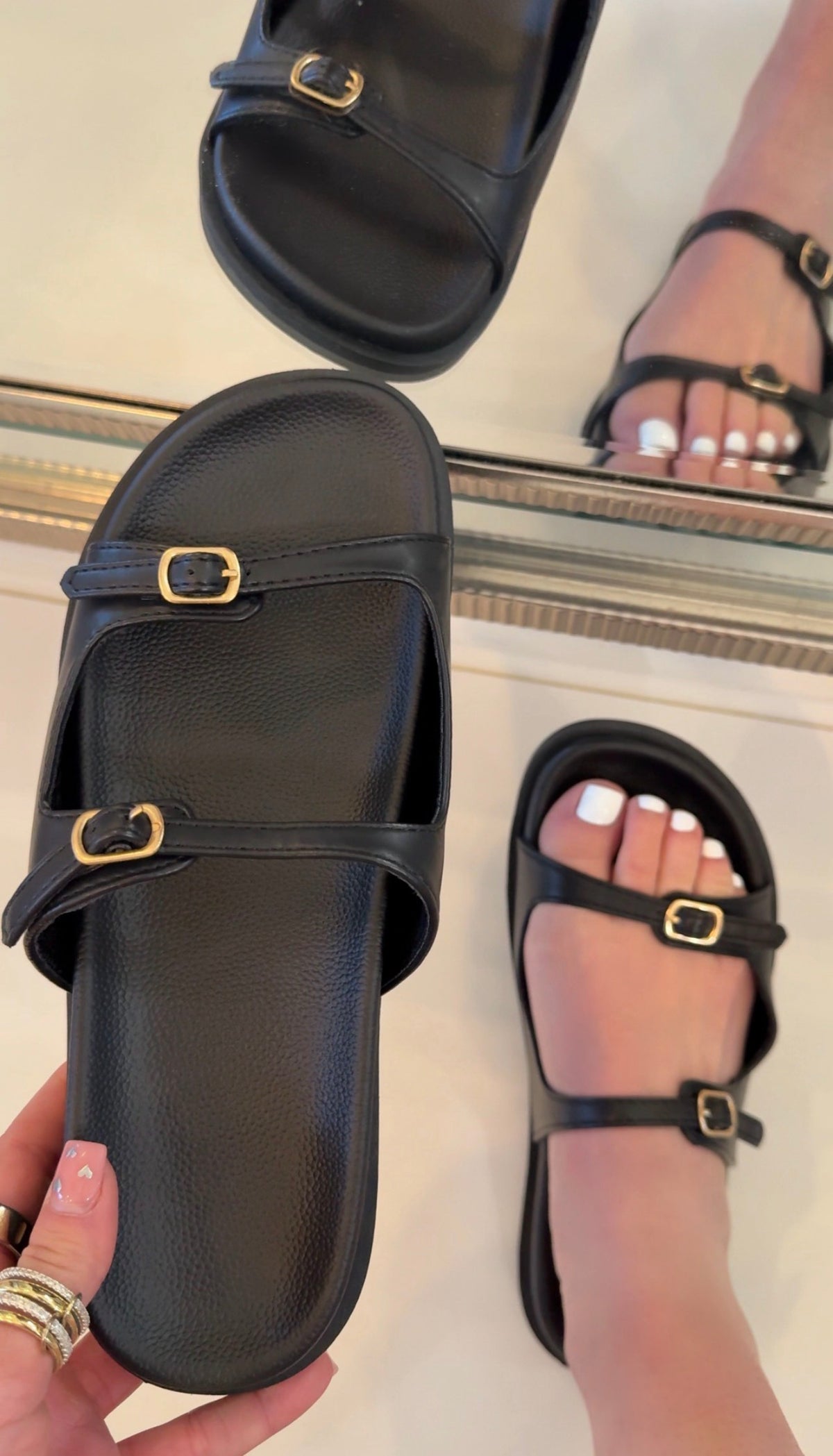 Nelson Slip On Double Strap Sandal