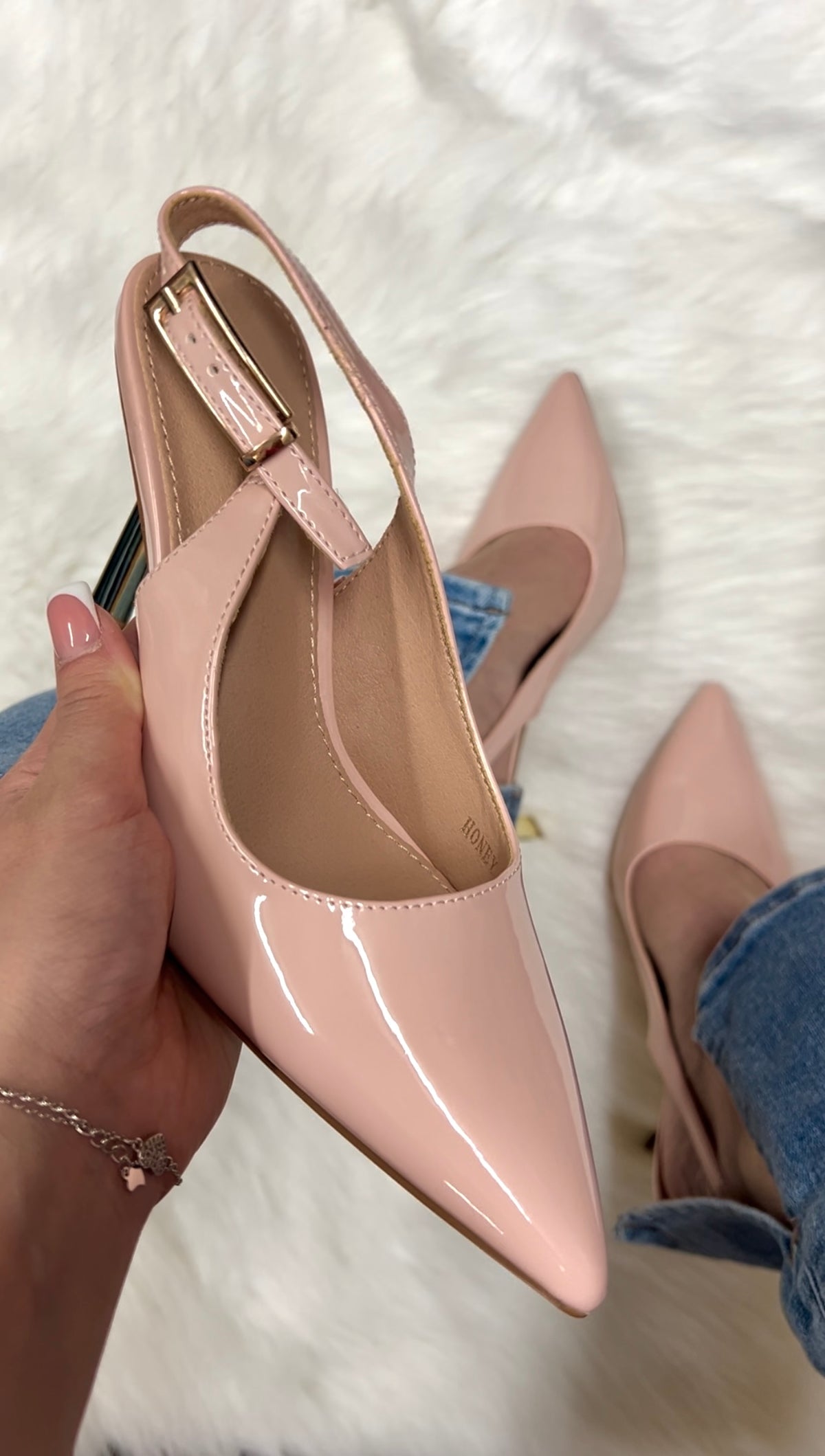 Honey Pointed Toe Mid Heel - Beige