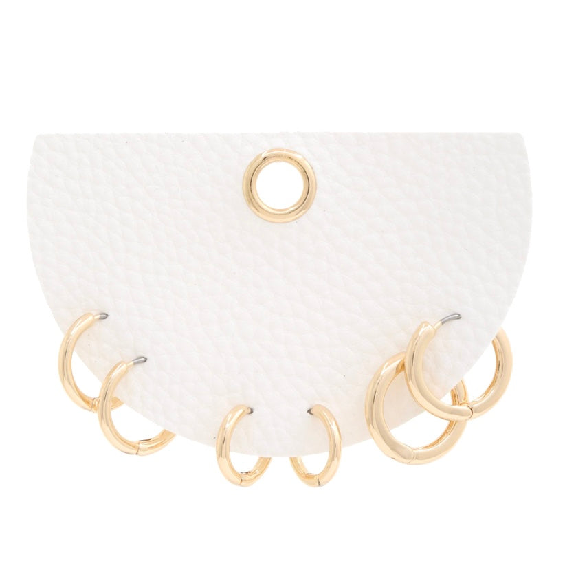 3 Piece Hoop Earring Set - Gold